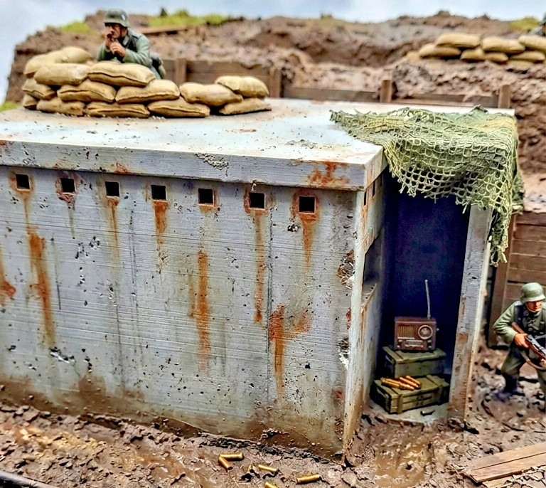 1:18 Scale WWII Concrete Bomb Shelter Diorama For GI Joe JoyToy Action Figures