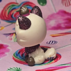 Littlest Pet Shop Authentic LPS #2143 Himalayan Cat Tan Brown Glitter Blue Eyes