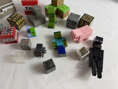 Large Minecraft Action Figure Lot Mixed Characters Blocks Varies Sizes, Mojang