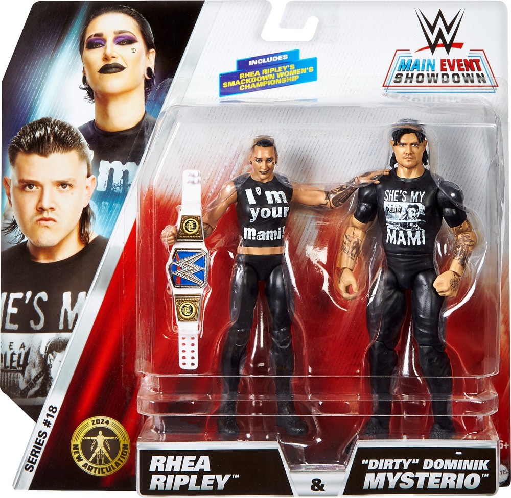 Please Read!! WWE Main Event Showdown Dominik Mysterio & Rhea Ripley 2 pack