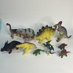 Dinosaur Toy Lot of 11 Including Stegosauraus Safari Dragon Apatosaurus