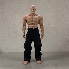 SU-CG-BLK: 1/12 Black Cargo Pants for 6″ Muscular Body