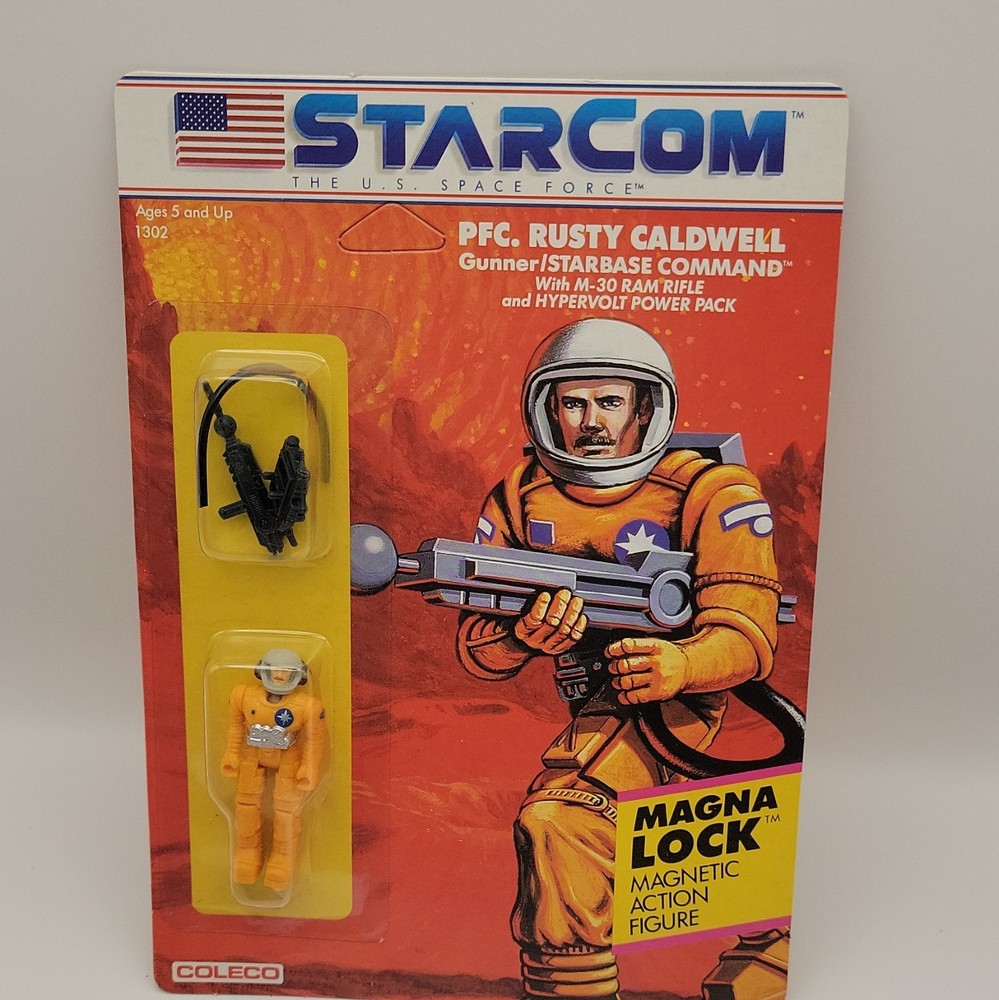 Coleco Starcom PFC Rusty Caldwell Magna Lock Action Figure Boxed w/ Rifle