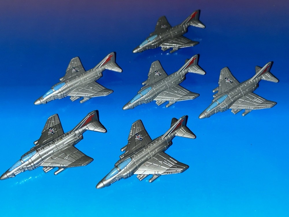 Micro Machines Military Lot X6 F-4 Phantom II Fighter Bomber Jet Aircraft Weasel