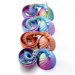 4PCS 3D Printed Dragon Egg Model,Articulated Animals figure,Toys Home Decor