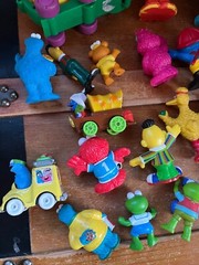 Large Mixed Lot of Plastic Rubber Vinyl Barney Sesame Street TV Character Play