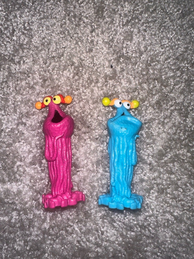 2 Sesame Street PVC Figures: Pink And Blue Yip Yip Martian Aliens Sesame Place