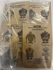 1982 POWER LORDS COMPLETE SET OF 4 WIND UP WALKERS MINT ON CARDS FROM STRACO.