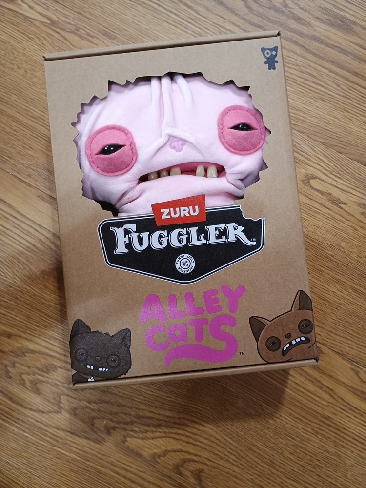 Fuggler Alley Cats Wrinkle McStinkles Pink Plush Hairless Cat Sphinx 9in Sphynx
