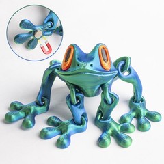 Cute Mini 3D Printed Frogs with Magnetic Feet, Articulated 3D Printed Frog OY