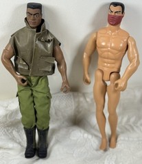 GI Joe 1990s African American Solder & Cobra Commander 1:6 Figures VTG Pawtucket