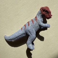 Dinosaur Hard Plastic Purple Red Pachycephalosaurus PVC Toy 3” 1983 Rare Collect