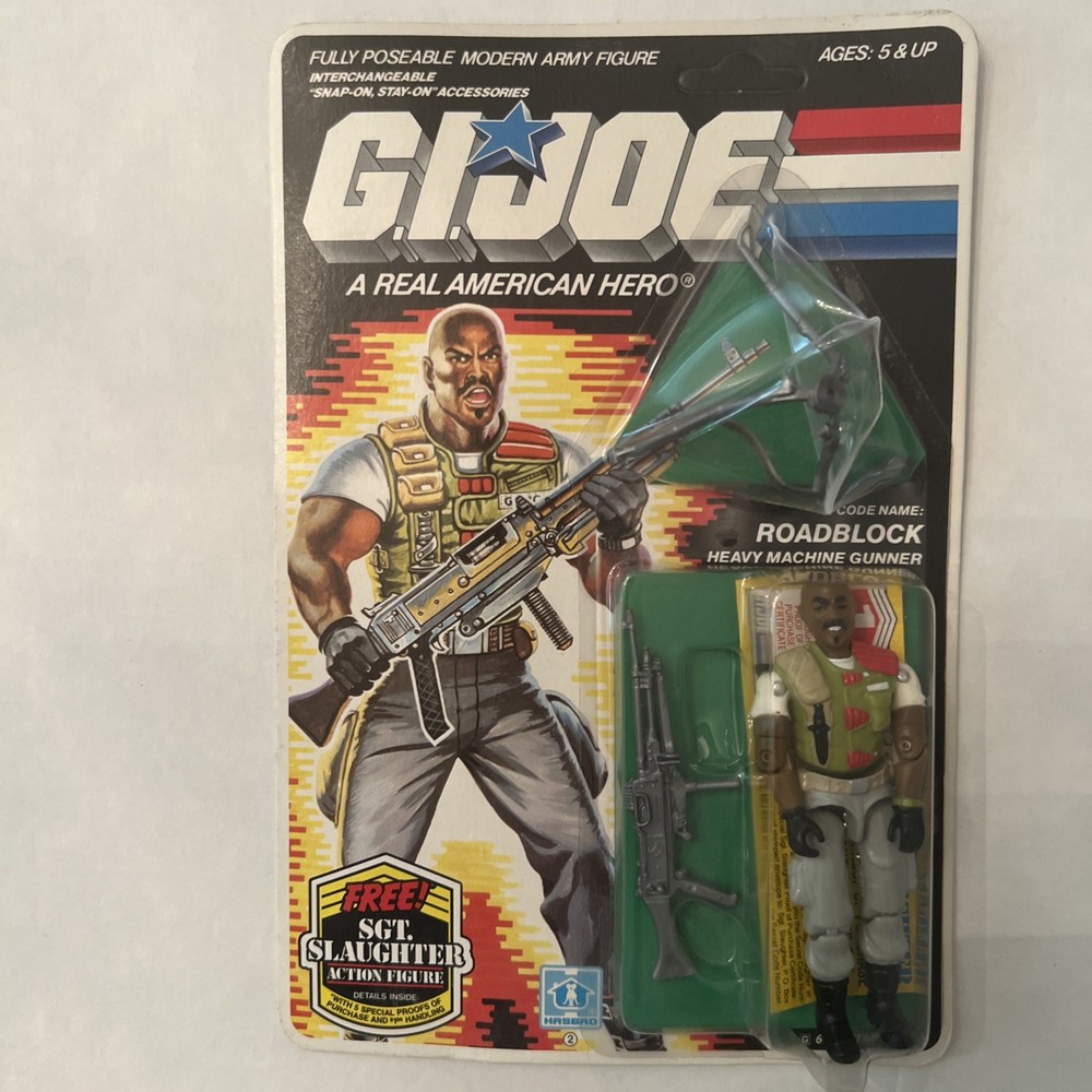 GI Joe ARAH Action Figure – ROADBLOCK – 1985 – Carded Unpunched Original