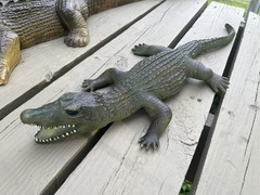 1 Large Realistic Lifelike Foam Alligator 44″ And 1 Soft Rubber Alligator 26″