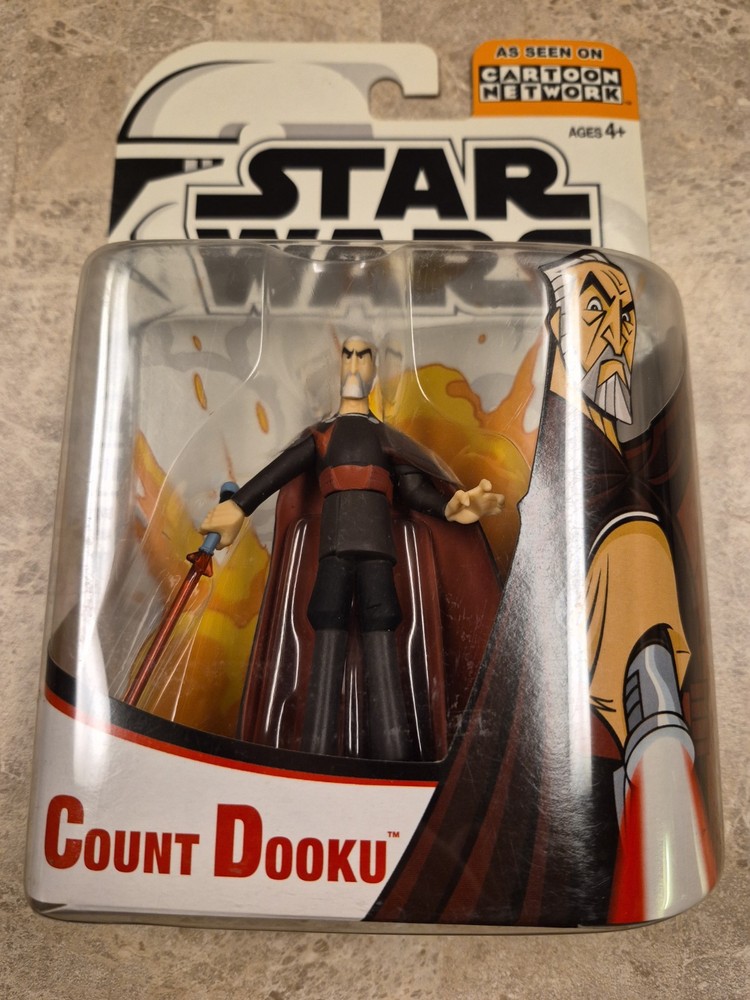 Star Wars Clone Wars Count Dooku Cartoon Network Action Figure Hasbro 2003 NIP