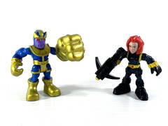 Playskool Marvel Super Hero Adventures Power Up Thanos & Black Widow Figures