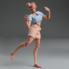 USA Romankey X COWL 1/12 Girl Soldier Figure Black Joint Body 6in Action Model