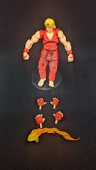 Revoltech Street Fighter Ken Masters Action Figure No.007 Kaiyodo w/ Accessories