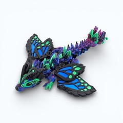 Lot 3 Baby Fae Wolf Dragon Toys Articulated 3D Printed Fantasy Fidget Pets- 8.5″
