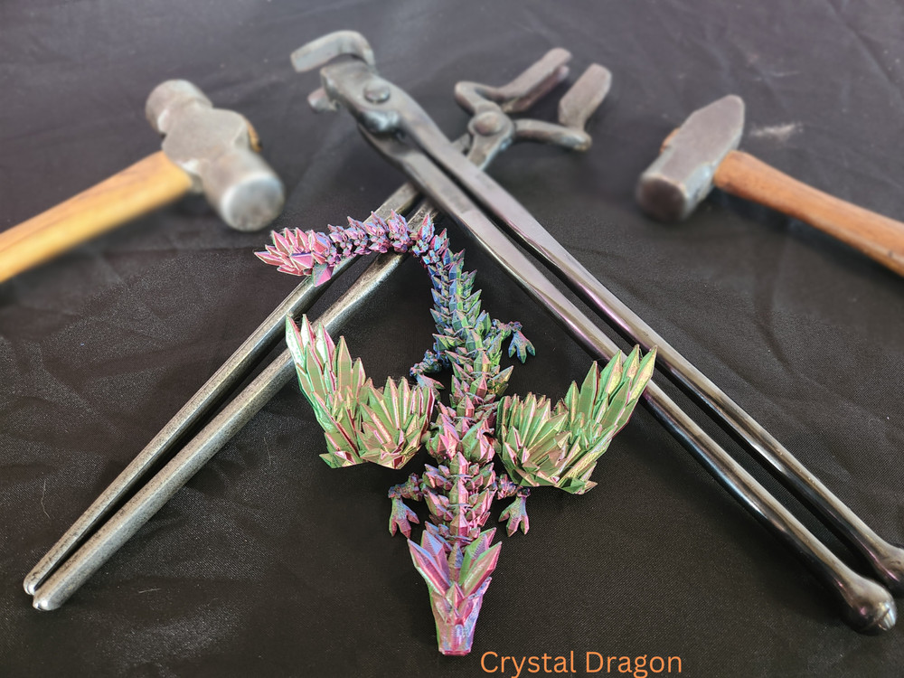 3D Printed Crystal Articulated Dragon | Home Office Desktop Fidget Toys Crystal