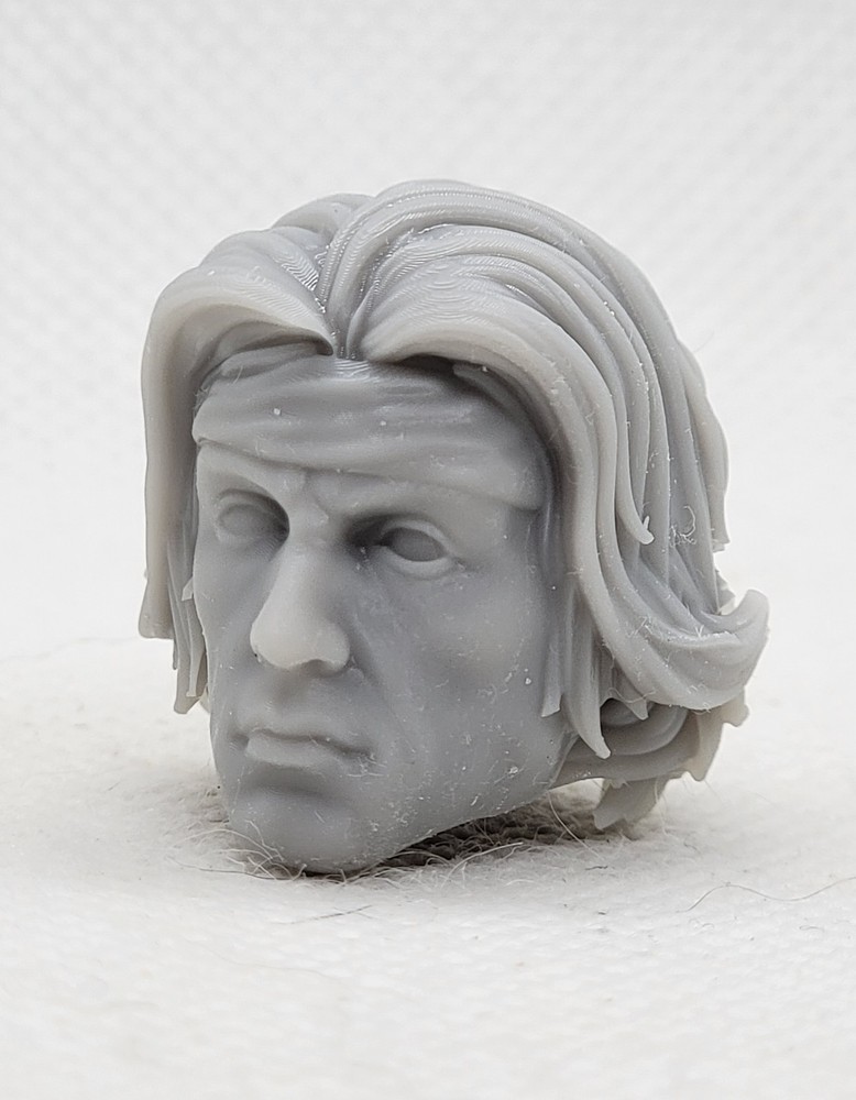 3d PRINTED RAMBO HEAD 1:12 6″ Classified Legends Scale