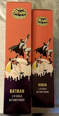 NECA 1966 BATMAN ADAM WEST & ROBIN BURT WARD 1:4 SCALE ACTION FIGURES SIGNED NIB