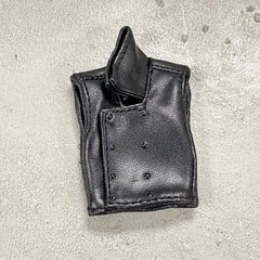 PB-SPD-VST: 1/12 Spiderman Noir Style black faux leather vest for 6″ slim figure