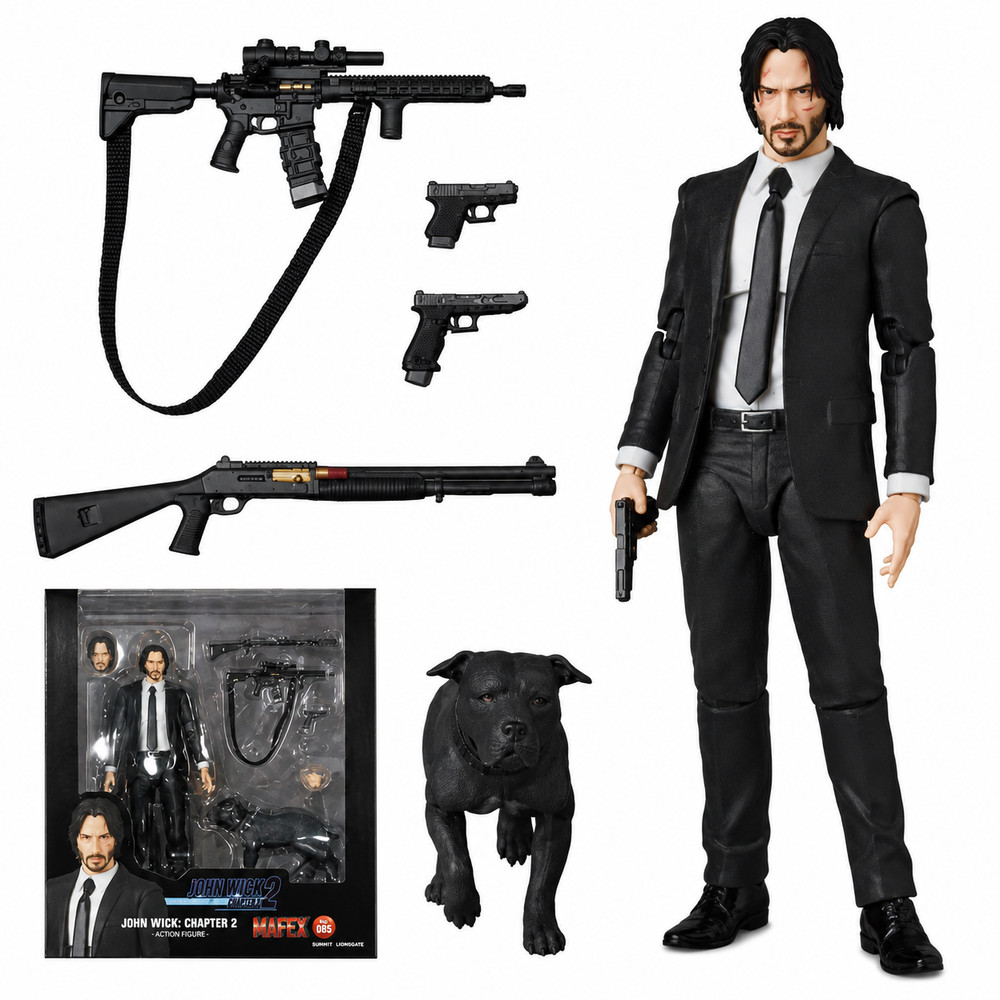John Wick Chapter 2 Action Figure w/ Dog PVC Collectible Toy Gift for Fans-NEW