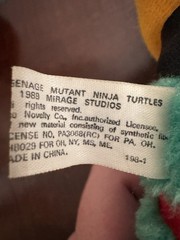 Vintage 1988 Ace Novelty TMNT Teenage Mutant Ninja Turtles Raphael 9.5” Plush
