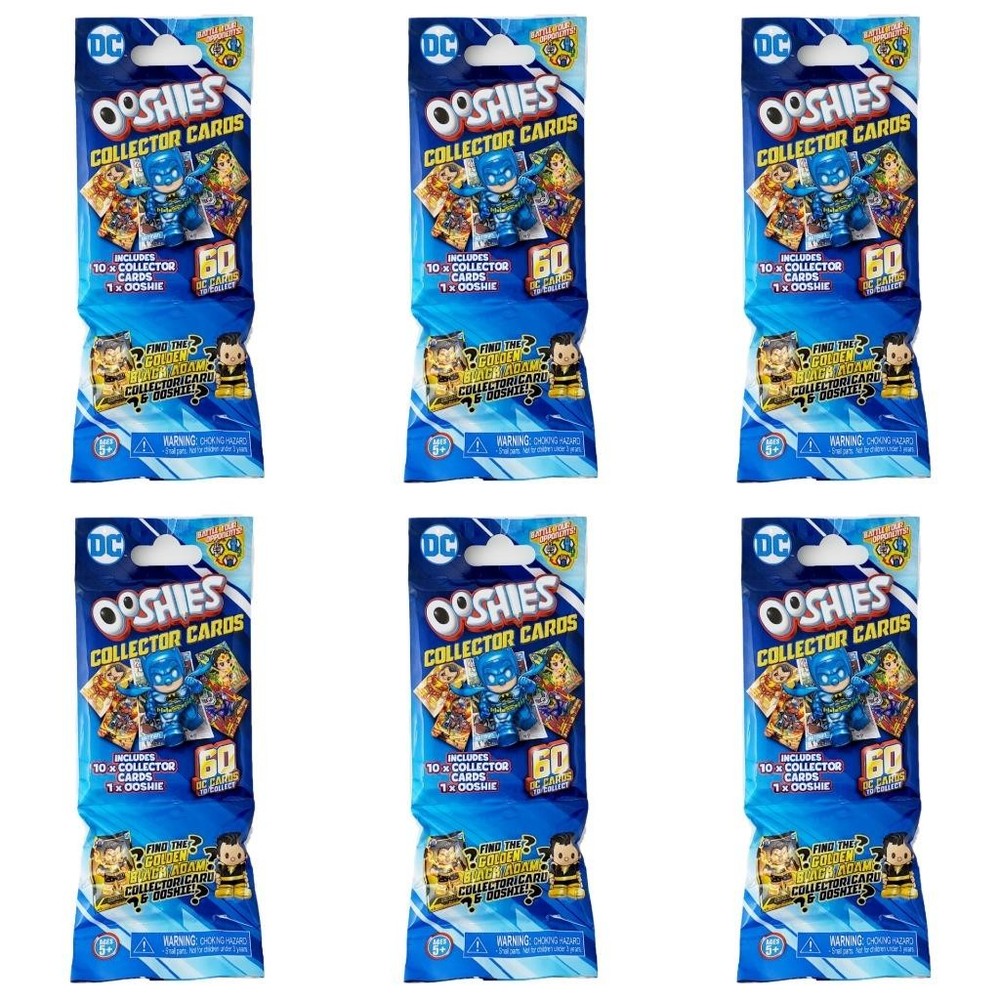 DC Comics Ooshies + Collector Cards – Lot of 6 Blind Packs