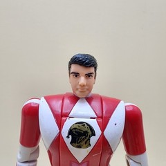 POWER RANGERS MMPR Flip-Heads Lot of 5 RED BLACK BLUE Complete & GREEN PINK Near