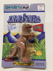 Vintage Dinosaur figures Stegosaurus bend-Ems Bendable Poseable Justoys 1993