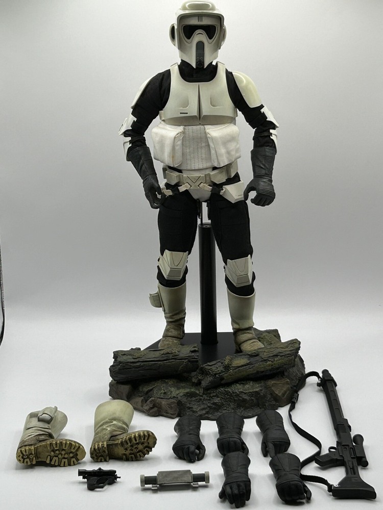 Sideshow Star Wars Biker Scout Figure Exclusive Battlefront Sniper Rifle