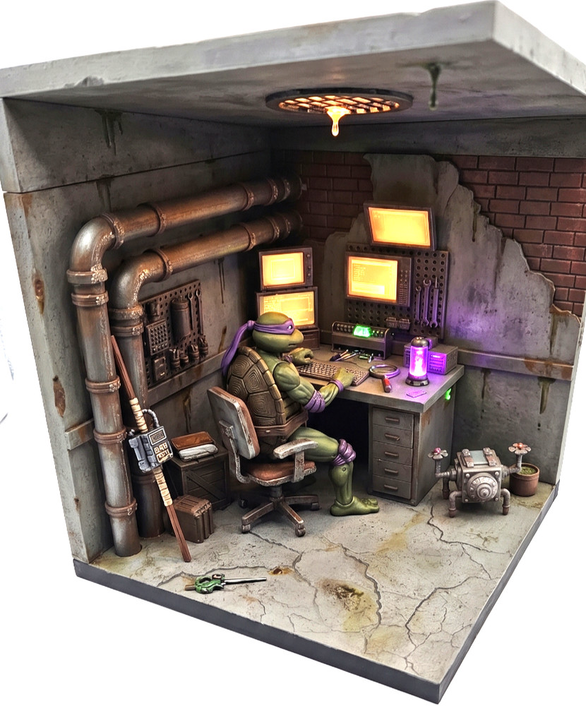 TMNT Donatello Workshop Tech Lab Modular Diorama – 1:12 & 1:18 Scale Display