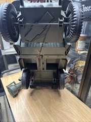 Vintage 1960’s G.I. Joe Military Jeep 7000 W/ Trailer, Spotlight, Cannon, Helm