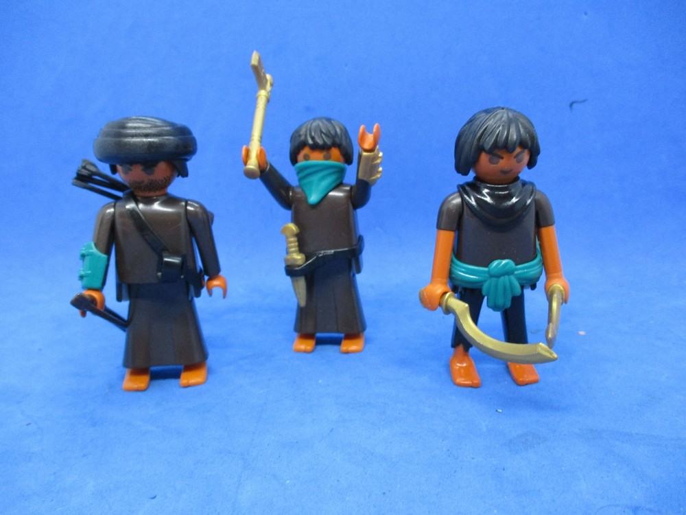 3 Playmobil Ethnic Grave Robber Egyptian Thief Man Male Adult Figures
