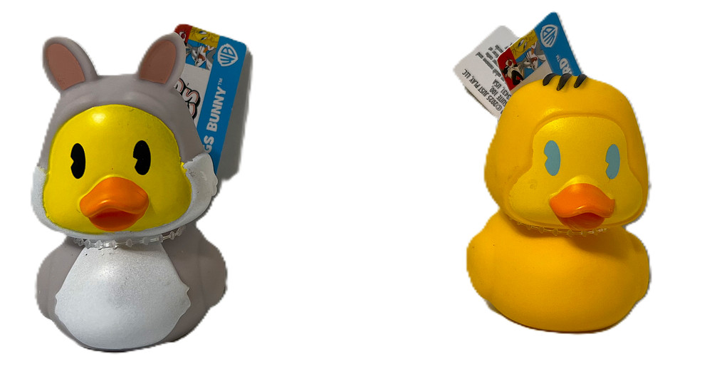 Set of 2 Looney Tunes BUGS BUNNY & TWEETY BIRD 2.5″ Rubber Duck Jeep Duck NWT