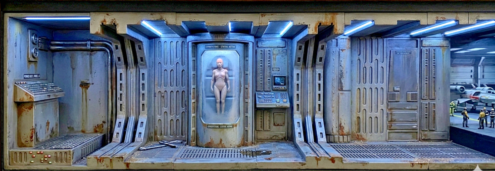 Custom 1:18 1:12 Space Ship Hallway Corridor Diorama 6pc Modular Room