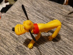 Vintage, Walt Disney Productions Pluto 4″ Vinyl Figure 1960s 5″X4″ Missing Tail