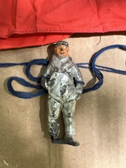 vintage frank bucks adventurers club parachute with lead soldier