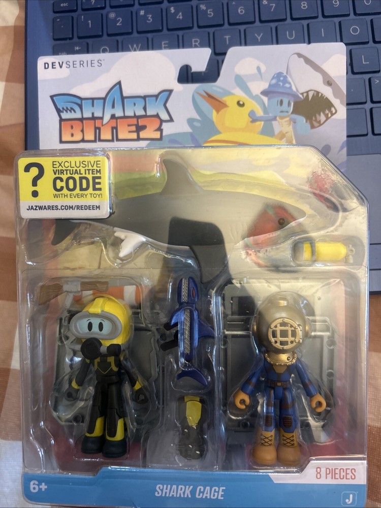 Roblox DevSeries Shark Bite 2 Cage Figure Set w/ Exclusive Virtual Item Code NIB