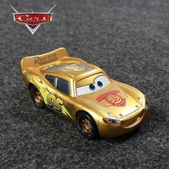 Disney Pixar Cars Gold No.95 McQueen Alloy Trophy Diecast Portables Toy Car Gift