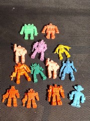Lot of 13 Total Vintage Robot Mini Figures 11 Soft Eraser And 2 Hard Plastic Toy