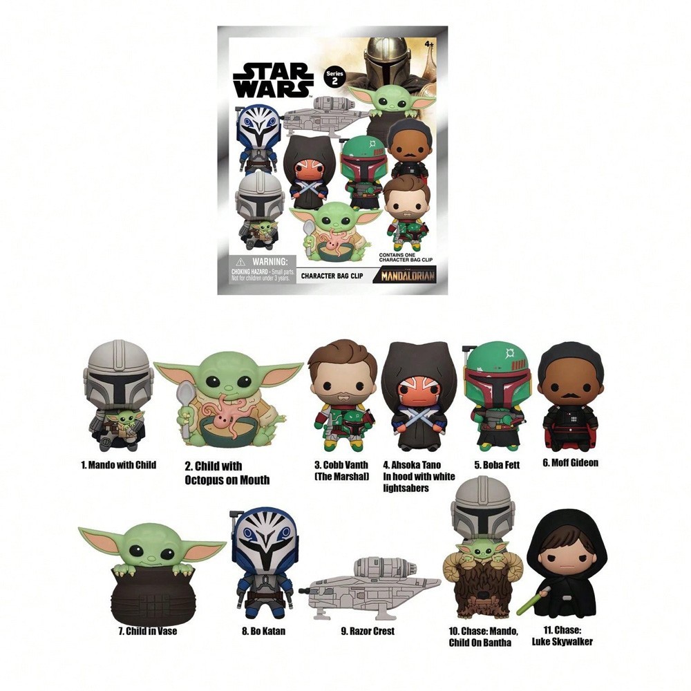 Star Wars Mandalorian Figural Keyring Blind Bag Mystery Pack Grogu Toy 1 Random