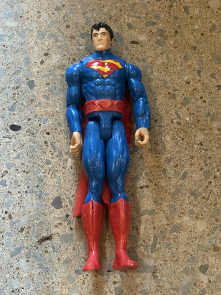 Mattel DC Comics Superman Action Figure w/ Red Cloth Cape, Plastic & Fabric