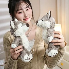 Grey Wolf Toy Soft Stuffed Animal Pillow Gift