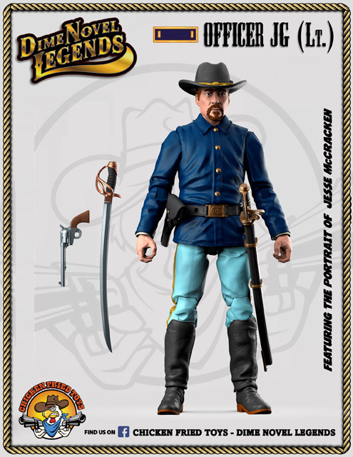Dime Novel Legends 1:18 scale (4″) old west action figure Cavalry Officer J.G.