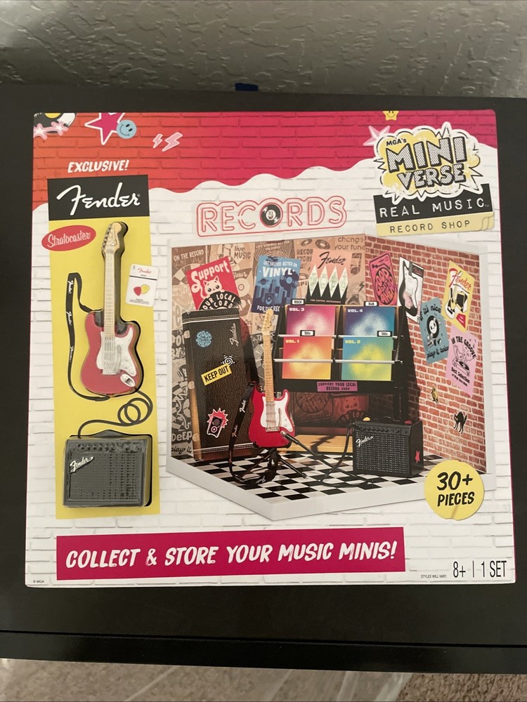 MGA Miniverse Real Music Record Shop With Exclusive Fender Guitar NEW