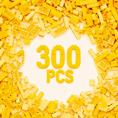 300Pcs Building Brick Bulk, White Bulk Bricks with 5 Sizes, Compatible with Lego