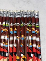 Angry Birds Pencils Unique COLLECTIBLES Angry Bird on Top – Lot of 16